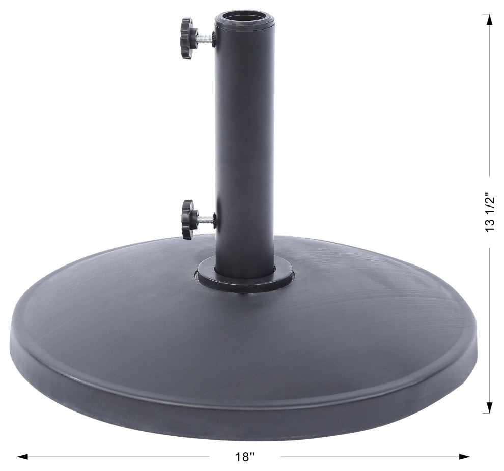 WestinTrends Round Resin Outdoor Patio Market Umbrella Base, Black
