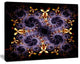 Yellow and Violet Fractal Flower, Abstract Wall Art Canvas, 40x30