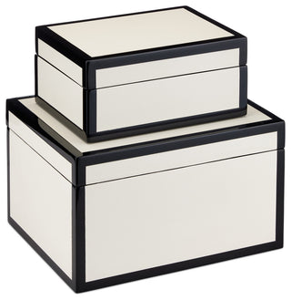 Ivory Lacquer Box, 2-Piece Set