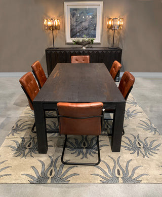 Fernious 72" Dining Table, Dark Gray Finish on Mango Solid Wood