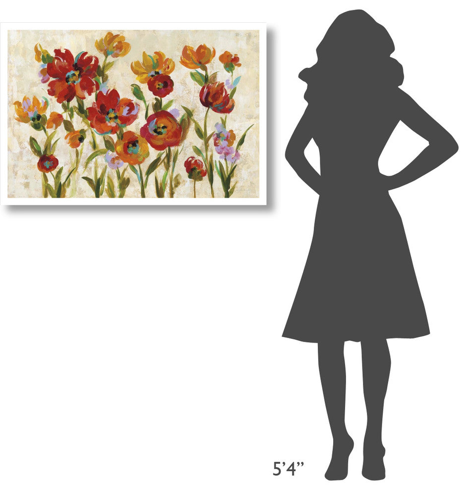 "July in the Garden I Cream" Digital Paper Print by Silvia Vassileva, 38"x26"