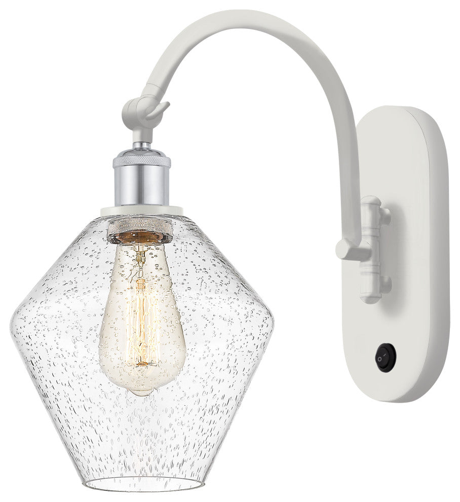 Innovations 518-1W-WPC-G654-8 1-Light Sconce, White and Polished Chrome