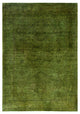 Overdyed One-of-a-Kind Hand-Knotted Area Rug Green, 4' 2" x 6' 0"