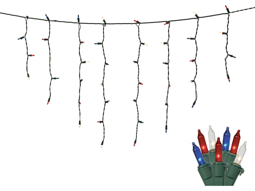 Vickerman W6G4311 100 Red-White Mini Light Icicle, 9' Christmas Light Strand