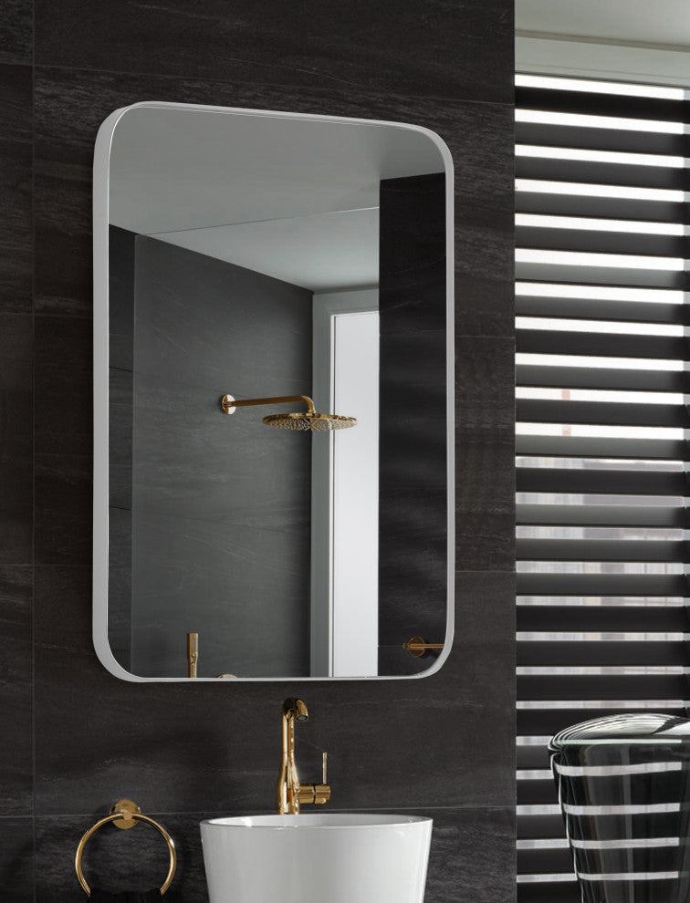 Decorative Mirror, White, 24x36