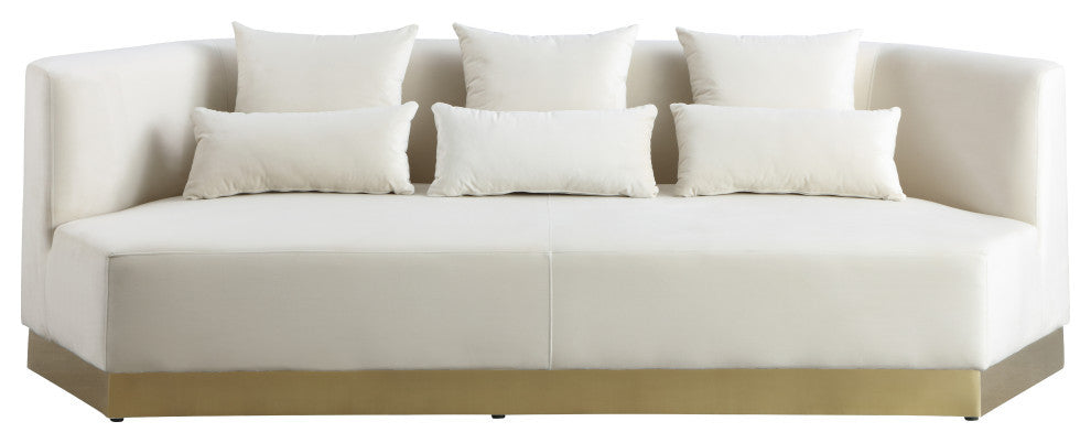 Marquis Velvet Upholstered Set, Cream, Sofa