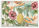 Tropical Flower Pineapple Wood Texture Design, 13"x19"