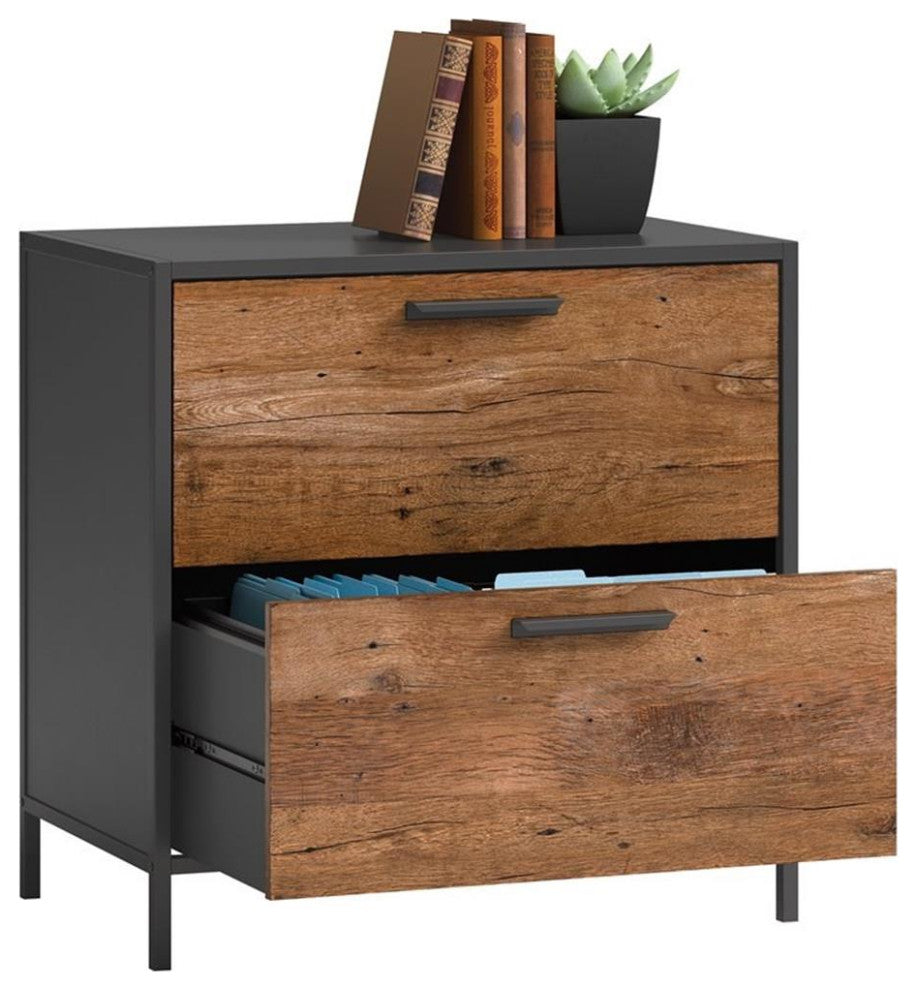 Sauder Boulevard Cafe Engineered Wood Lateral File Cabinet in Vintage Oak Finish