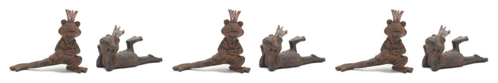 Royal Lounging Frog Figurine, 6-Piece Set