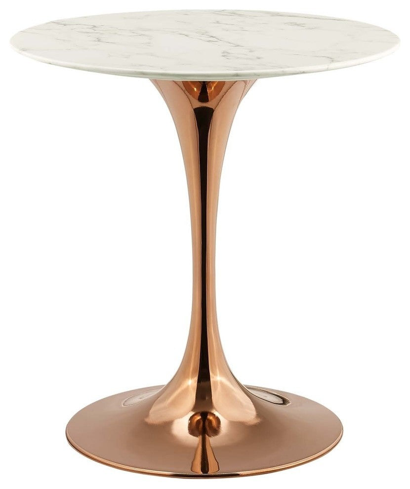 Lippa 28" Round Dining Table, Rose White