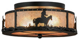 16 Wide Cowboy & Steer Flushmount