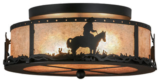 16 Wide Cowboy & Steer Flushmount
