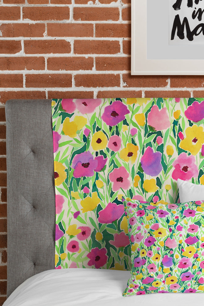 Deny Designs Jacqueline Maldonado Flower Field Pink Yellow Tapestry