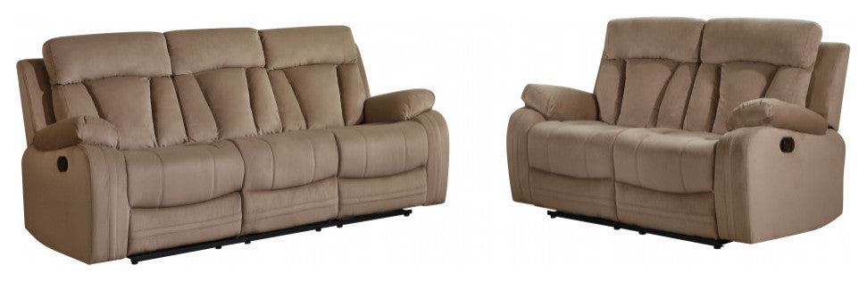 63''x38''x40'' Modern Beige Leather Sofa And Loveseat