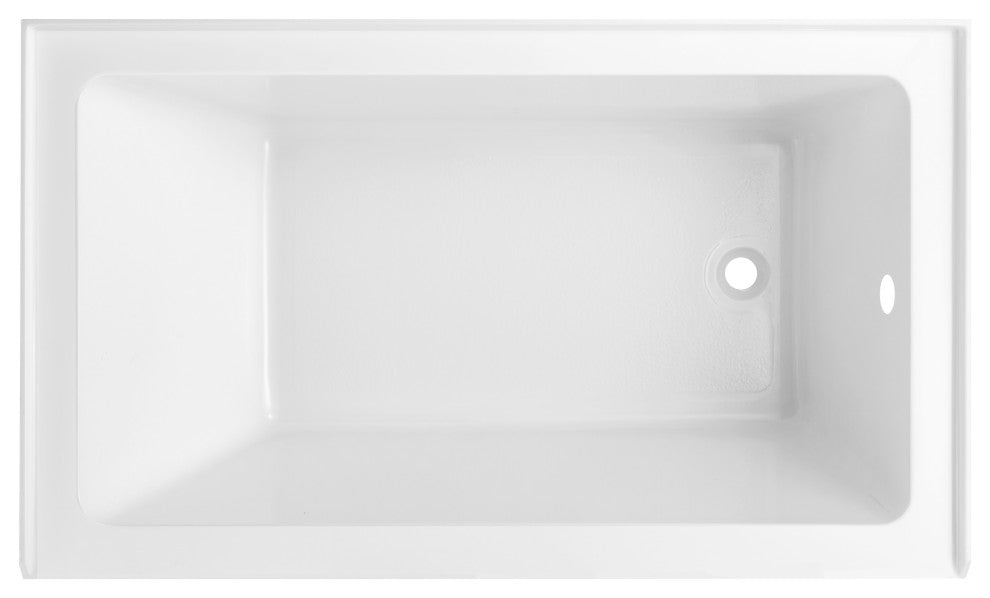 Vanity Art Alcove Soaking Acrylic Bathtub, Pure White, 54"x32", Right