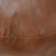 Pouf-Solid Handmade Leather Pouf (Recycled Foam with Fiber Fill), Light Brown, {Round]21x21x12