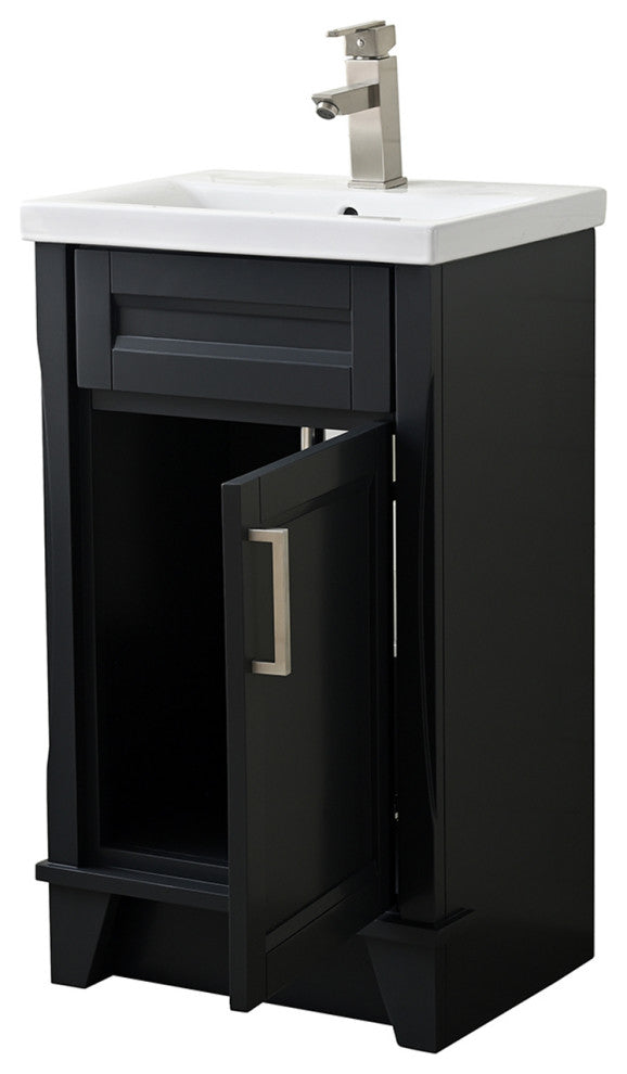 20" Single Sink Vanity With White Ceramic Sink Top, Dark Gray