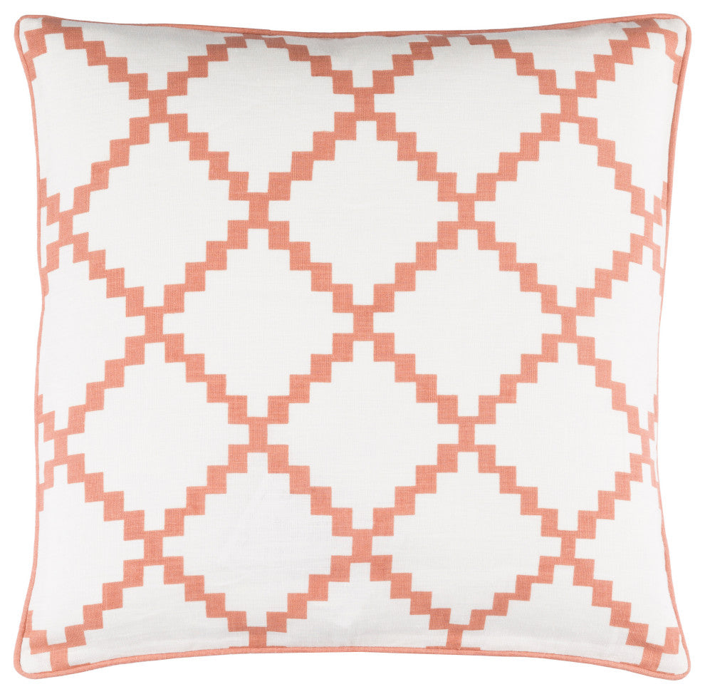 Surya Parsons PR-008 20"x20" Pillow Kit, White/Burnt Orange