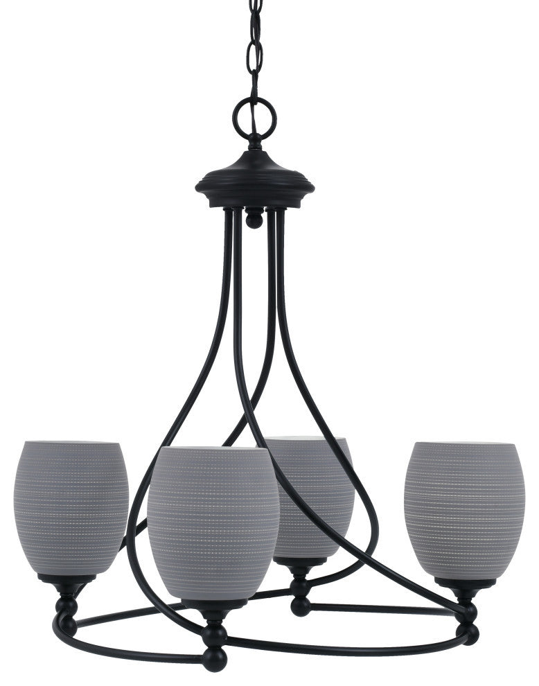 Capri 4-Light Chandelier, Matte Black/Gray Matrix