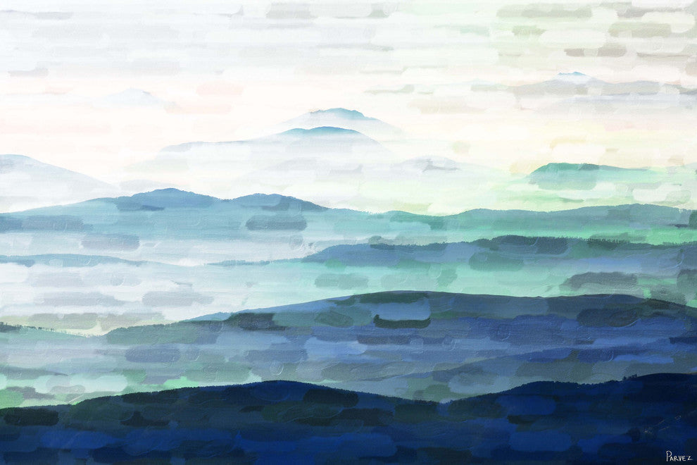 "Mountain Tops" Painting Print on Wrapped Canvas, 30"x20"
