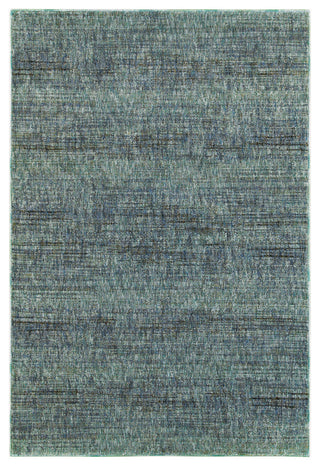 Oriental Weavers Atlas Collection Blue/ Grey Solid Indoor Area Rug 6'7"X9'6"