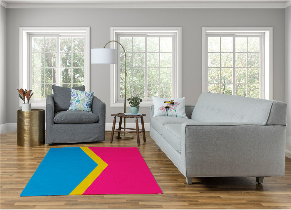 Pansexual Chevron Chenille Rug, Pansexual Chevron, 4'x6'