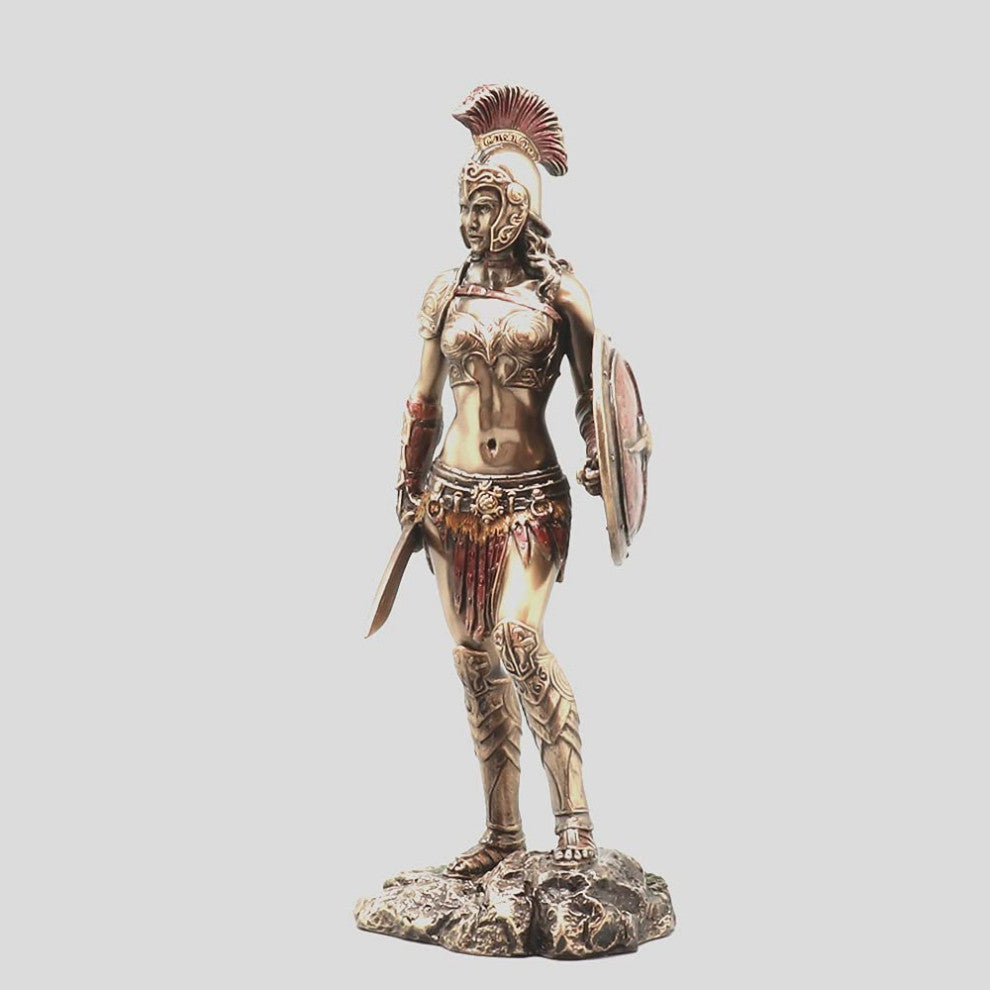 Amazon Warrior Wielding Sword And Shield -  Classic Statue Sculpture