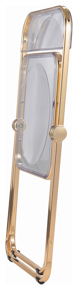 Lawrence Acrylic Folding Chair With Gold Frame, Clear