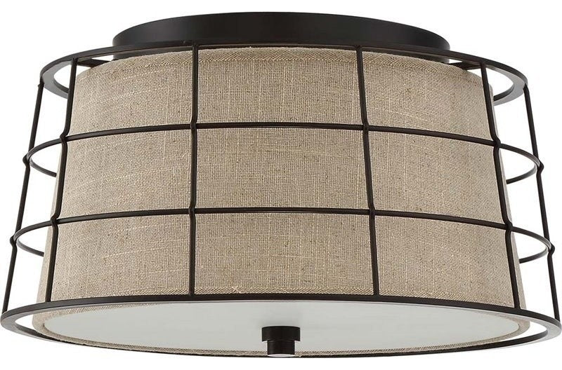 Quoizel LND1616MC Three Light Flush Mount Landings Mottled Cocoa