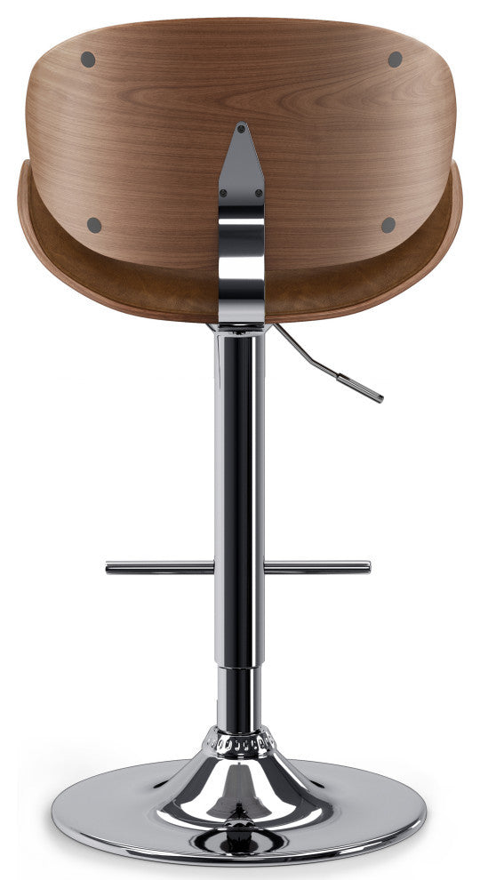 Marana Bentwood Adjustable Swivel Bar Stool, Deep Tan