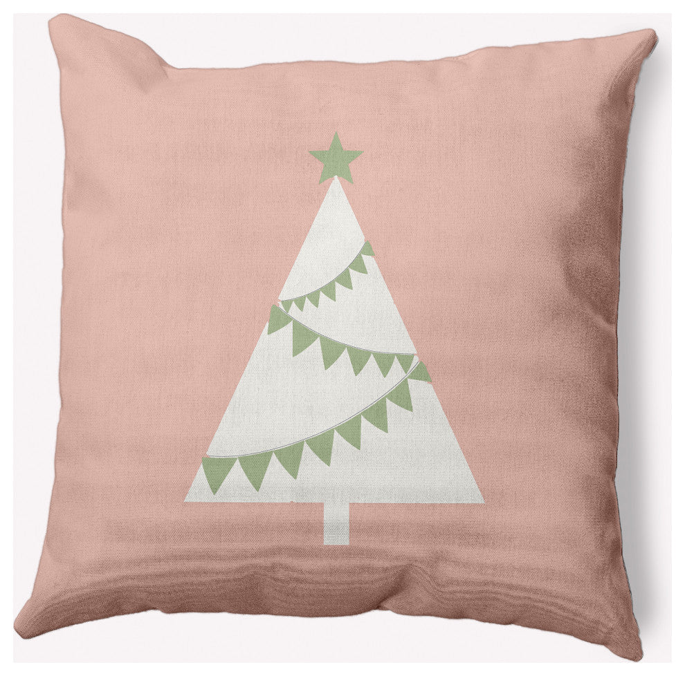 Garland Tree Decorative Throw Pillow, Peach, 20"x20"