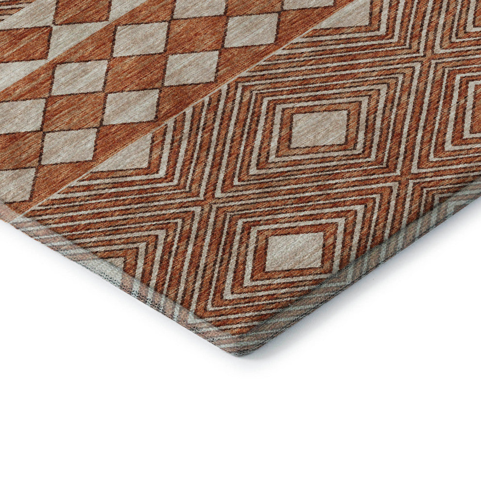 Addison Premium Washable Mayfield AMF107 Red 3' x 5' Rug