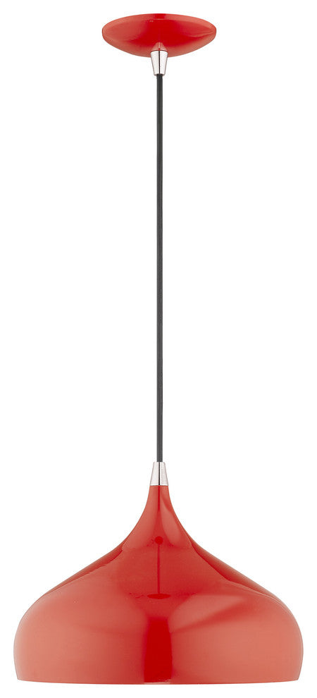Livex Lighting Shiny Red 1-Light Mini Pendant