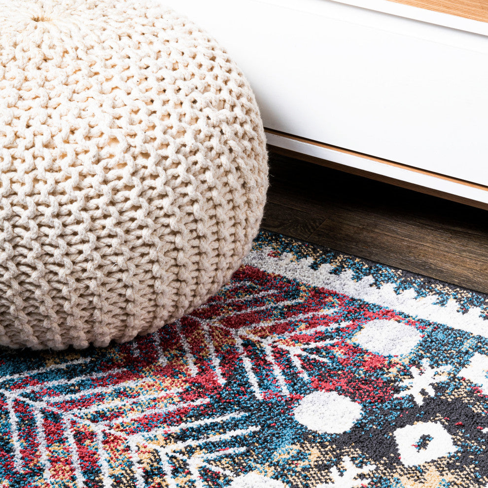 Dhiya Distressed Kilim Runner Rug, Multi, 2x10