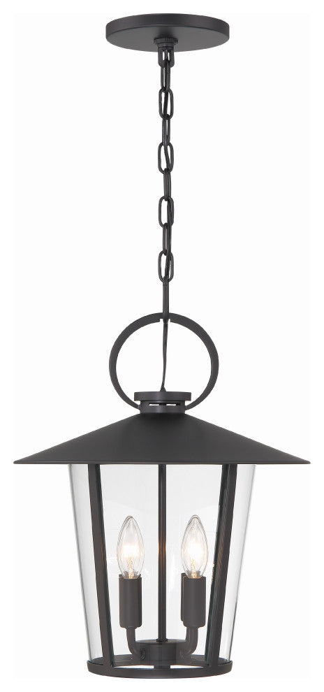 Andover 4-Light Outdoor Chandelier, Matte Black