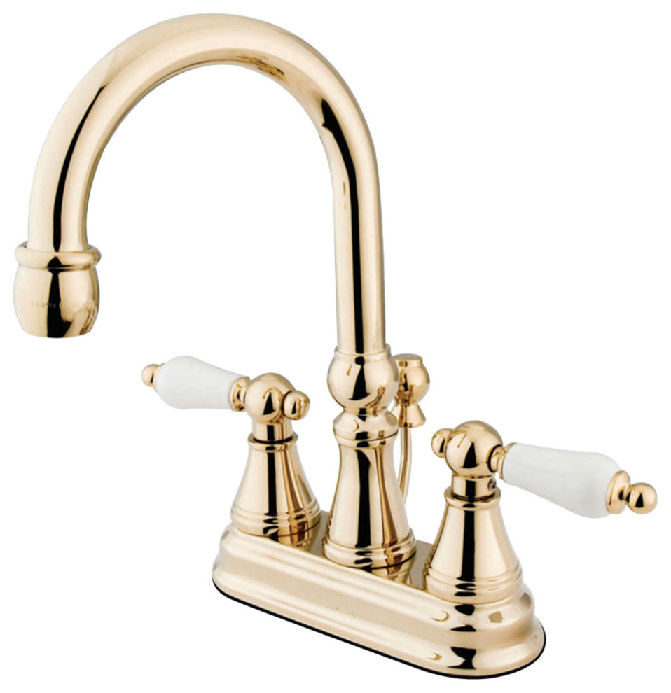 Kingston Brass 4" Centerset Bathroom Faucet, Polished Brass