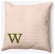 20" x 20" Modern Monogram Indoor/Outdoor Polyester Throw Pillow, Olive