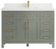 Cambridge 48" Single Sink Bath Vanity in Evergreen 2" White Quartz