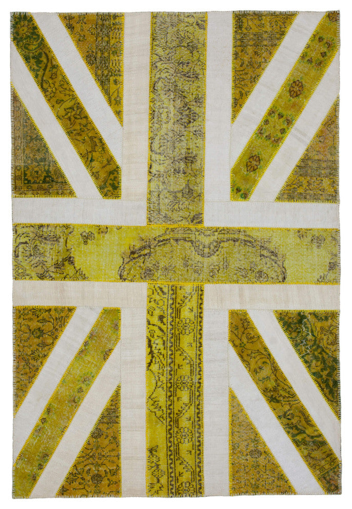Rug N Carpet - Handwoven Anatolian 6' 8'' x 9' 11'' Flag Patchwork Rug