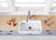 Gourmetier Farmhouse Kitchen Sink, Matte White/Brushed