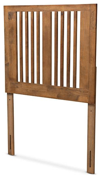 Transitional Ash Walnut Finished Wood Twin Size Headboard
