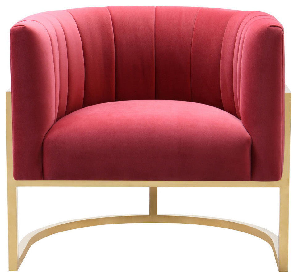 TOV Furniture Magnolia Hot Pink Velvet Chair