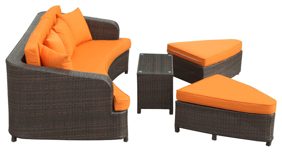 Monterey Sofa Set EEI-992 Brown Orange