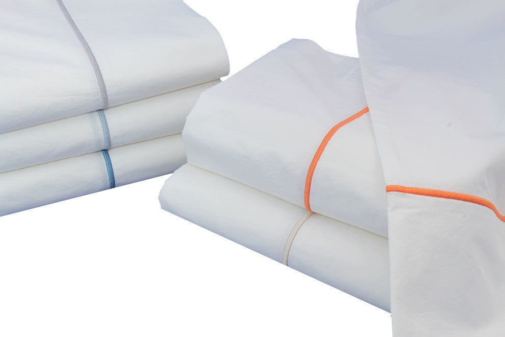 Tan Embroidered Solid Sheet Set, Twin
