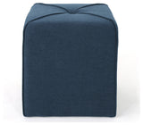 GDF Studio Tammy Fabric Square Ottoman, Navy Blue