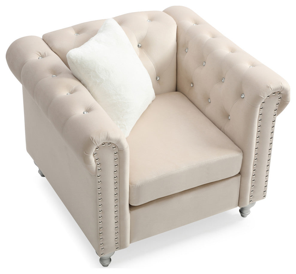 Raisa Beige Accent Chair