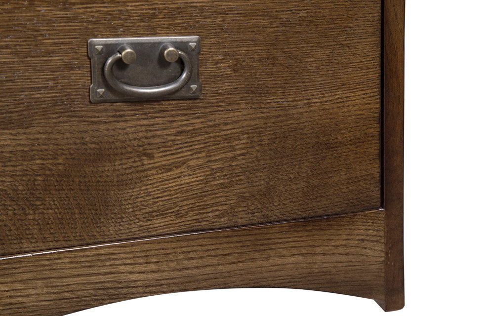 Crafters and Weavers Mission Solid Oak 4 Drawer File Cabinet - Walnut, Five