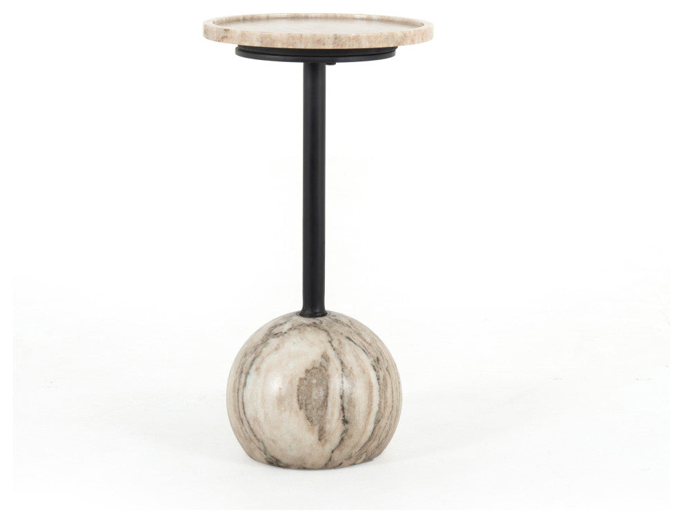 Viola Accent Table-Antique White Marble