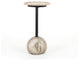 Viola Accent Table-Antique White Marble