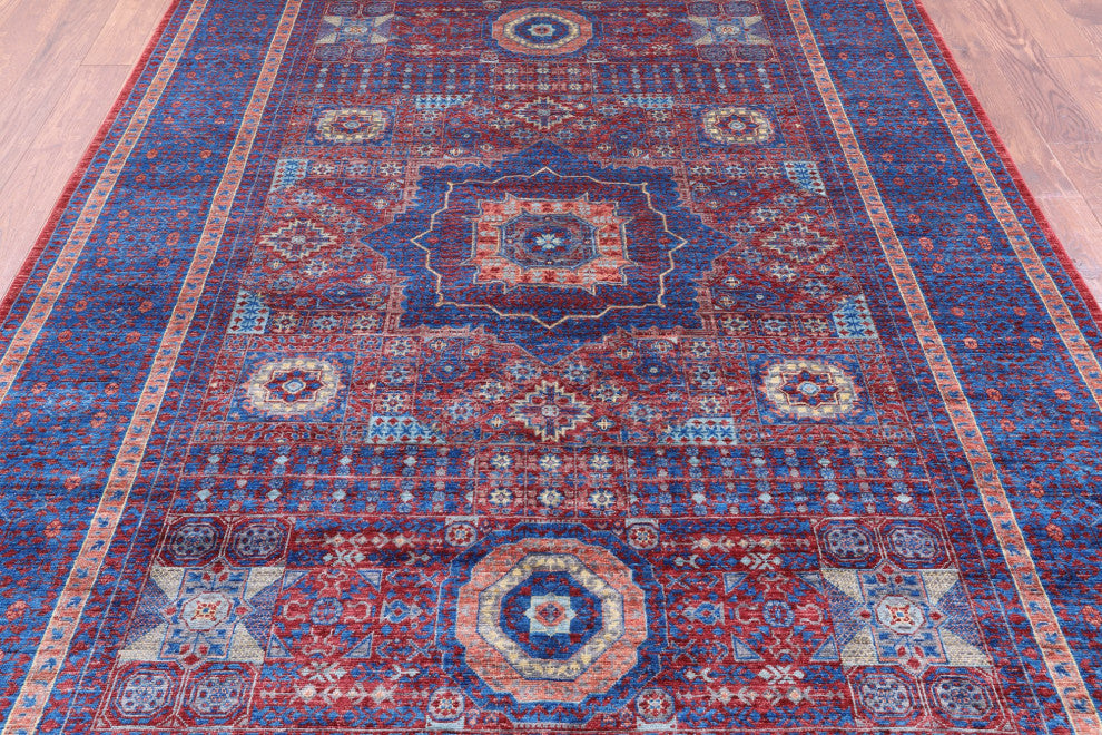 Handmade Mamluk Geometric Wool Rug 6' 9" X 9' 8" - Q12247